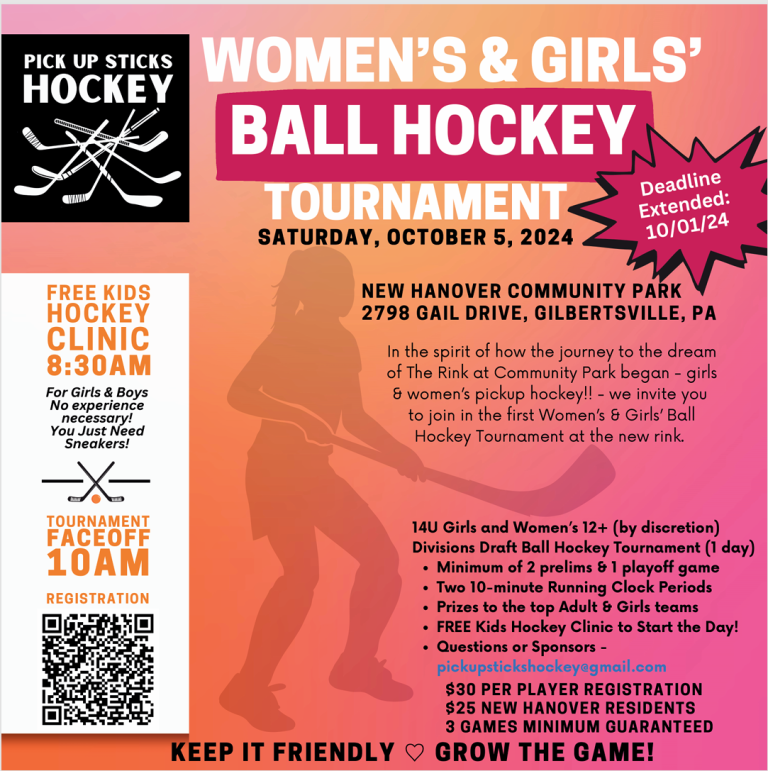 2024 Women's & Girls' Ball Hockey Tournament Flyer