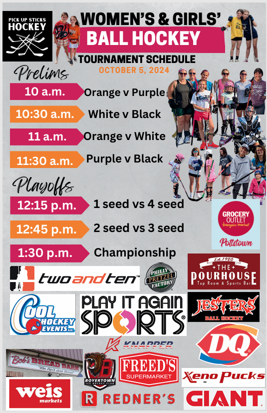 Women’s Hockey Tournament Schedule and Sponsors Poster