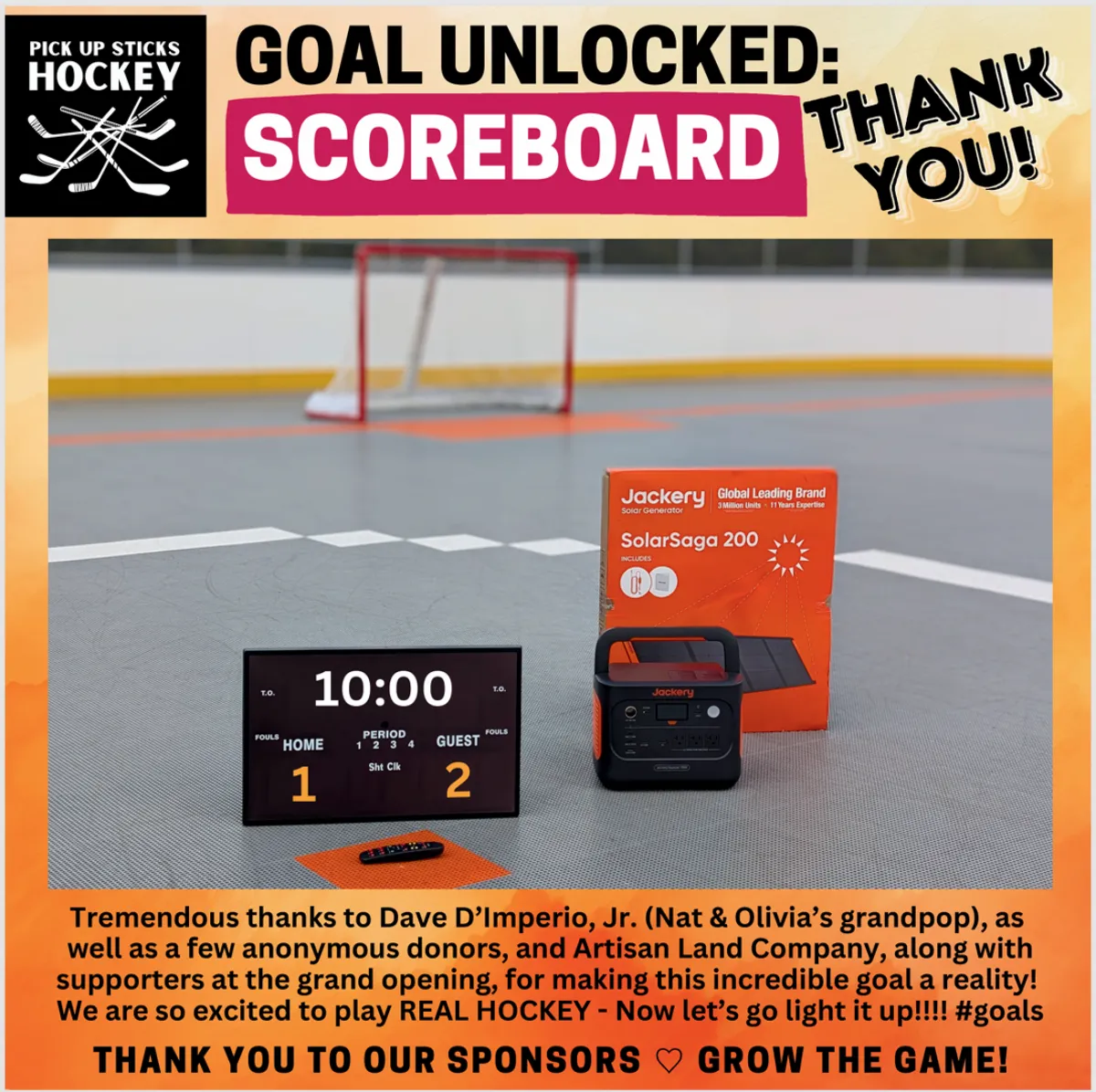 Hockey Scoreboard Sponsor Social Media Graphic