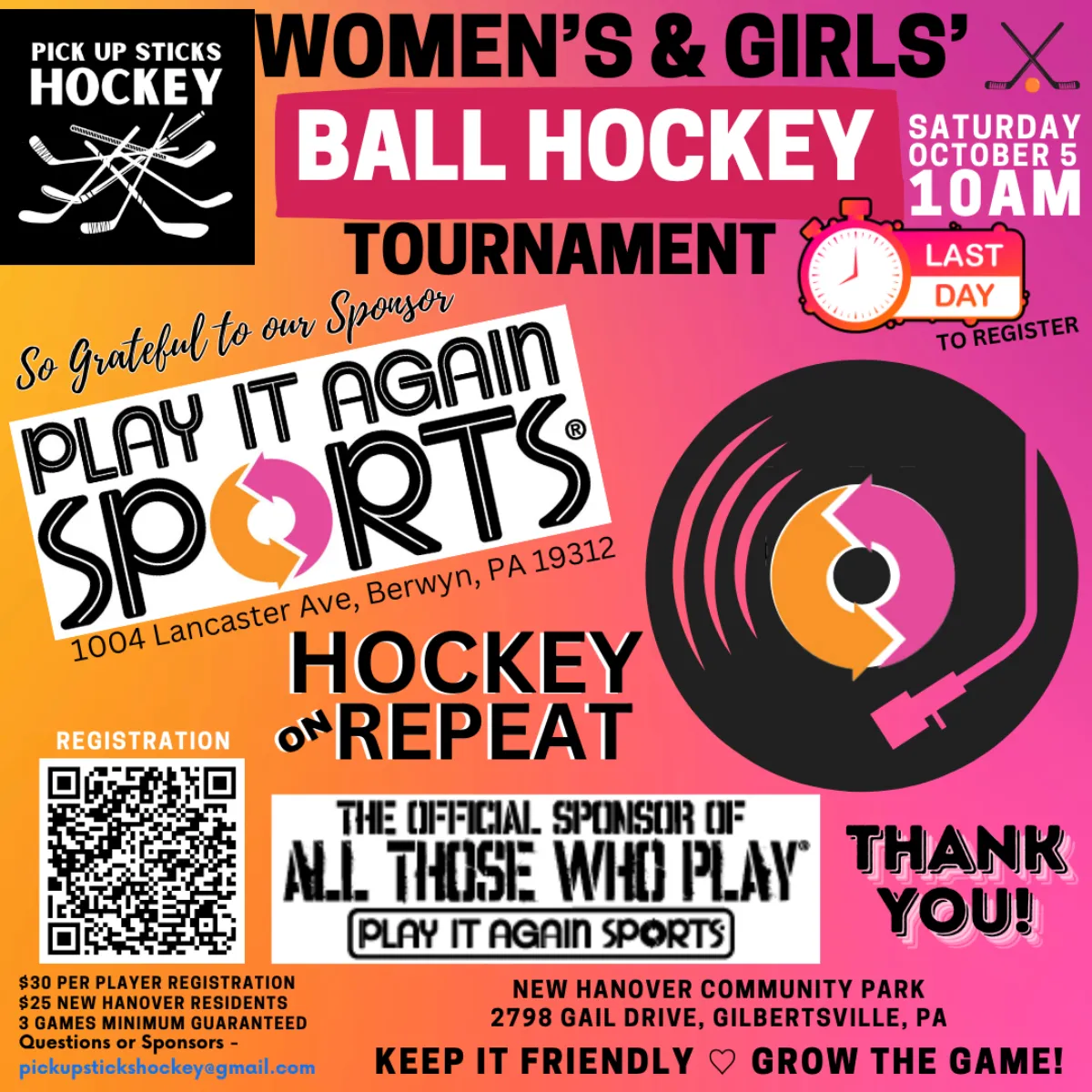 Play It Again Sports Sponsor Social Media Graphic