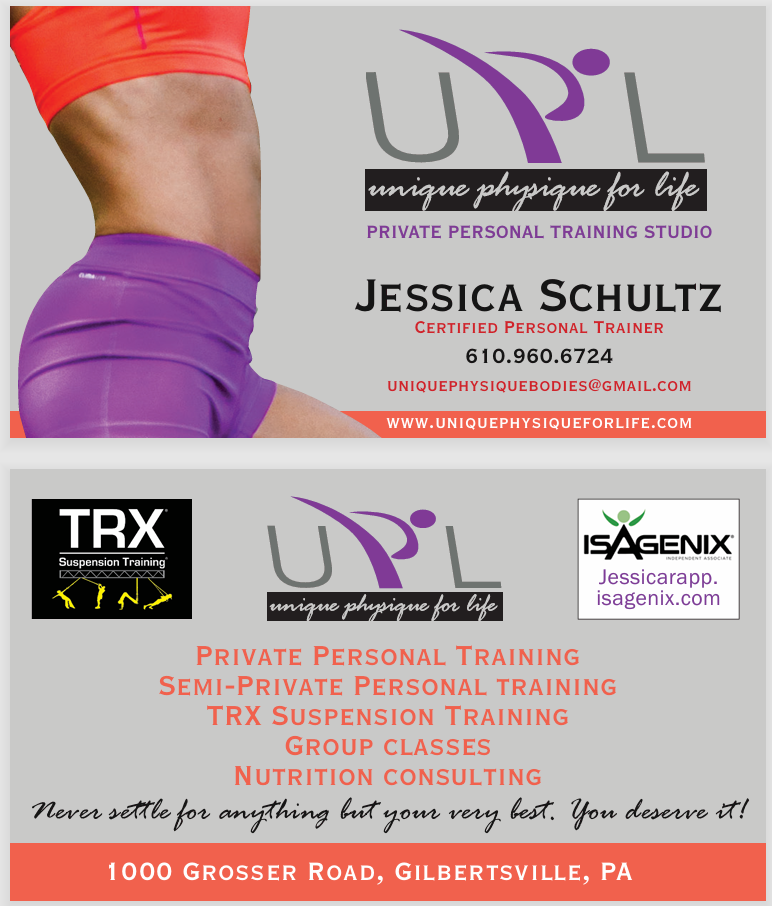 Jessica Schultz Unique Physique for Life Business Cards