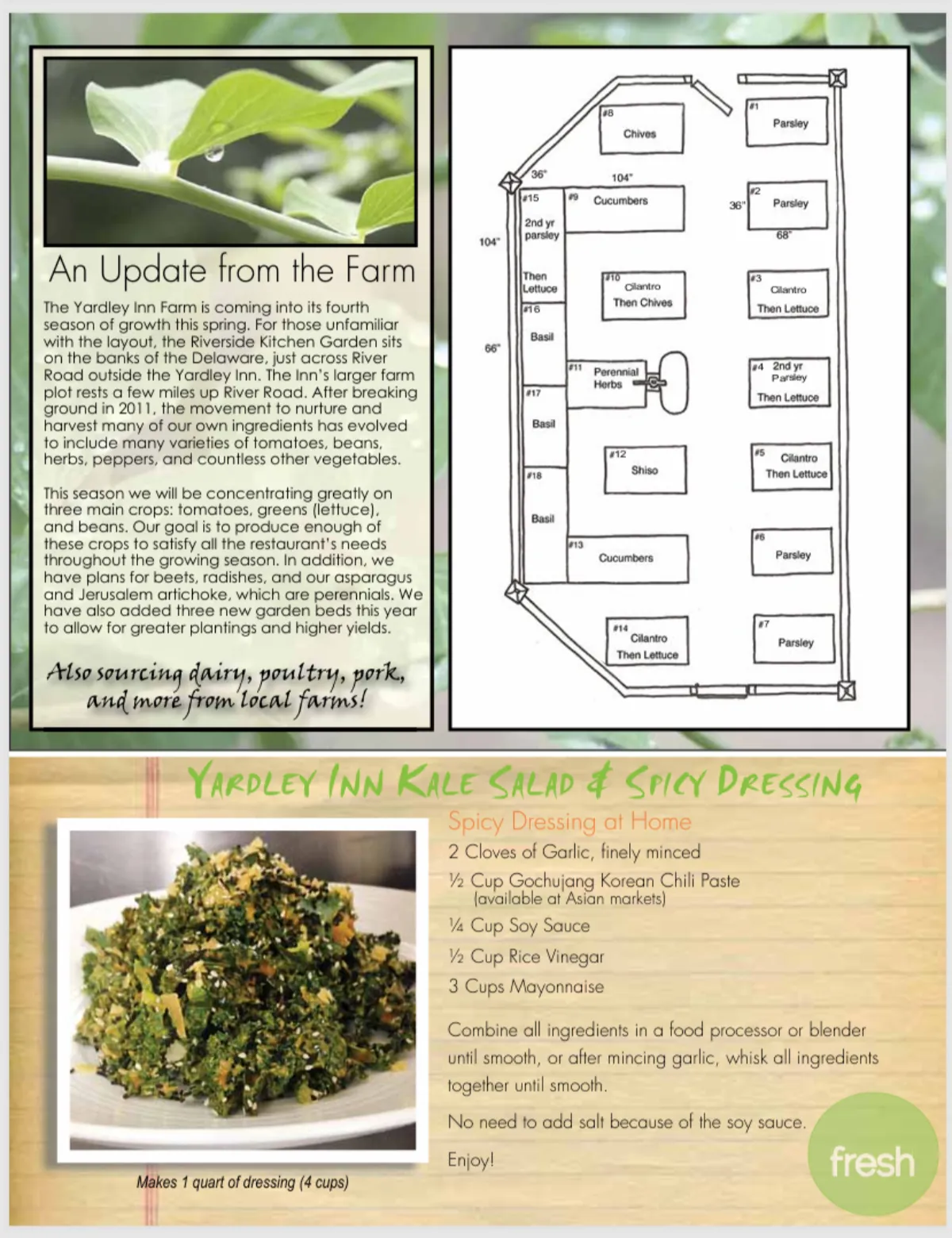 Yardley Inn Newsletter Spring / Summer 2014