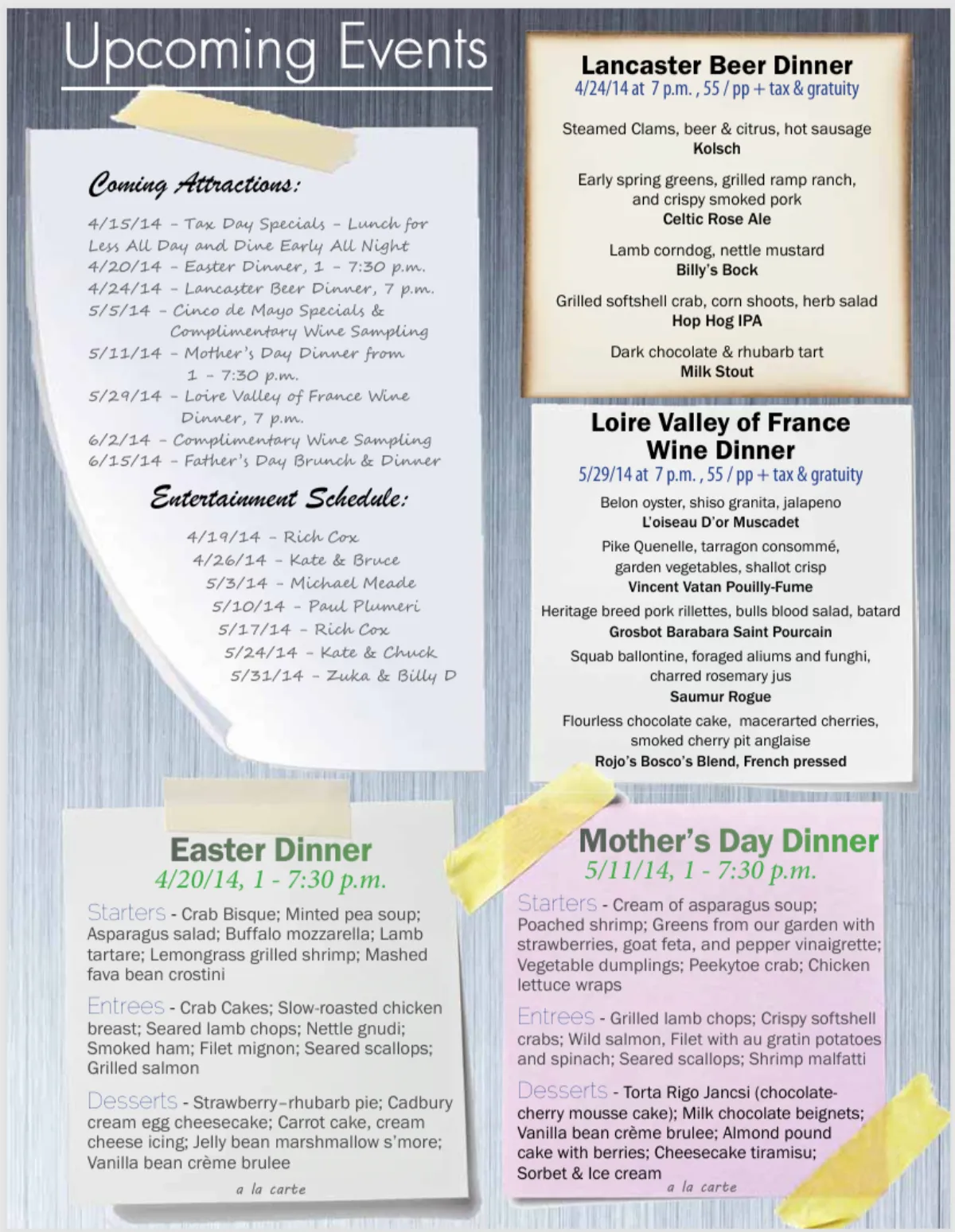 Yardley Inn Newsletter Spring / Summer 2014