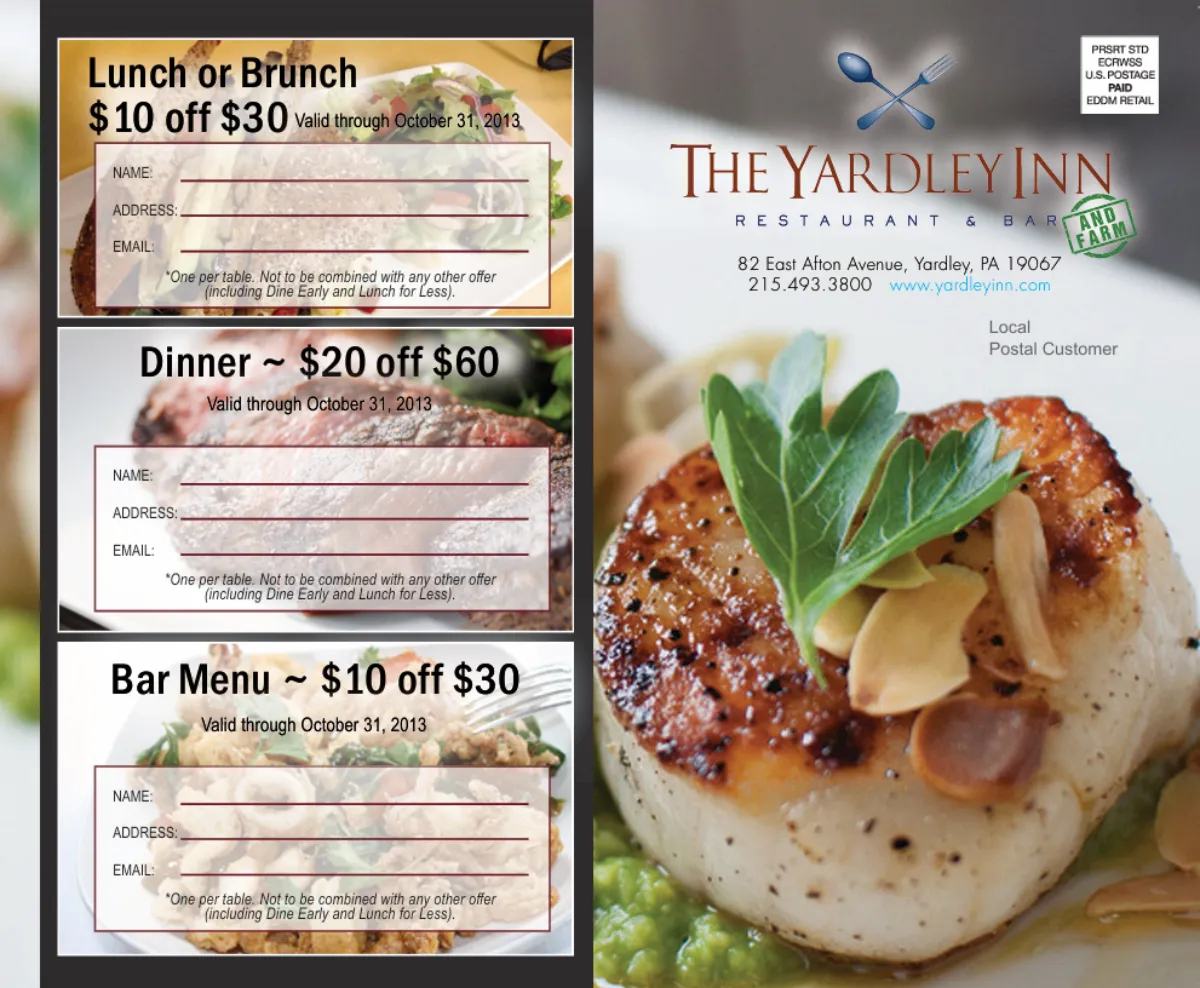 Yardley Inn Postcard Discounts