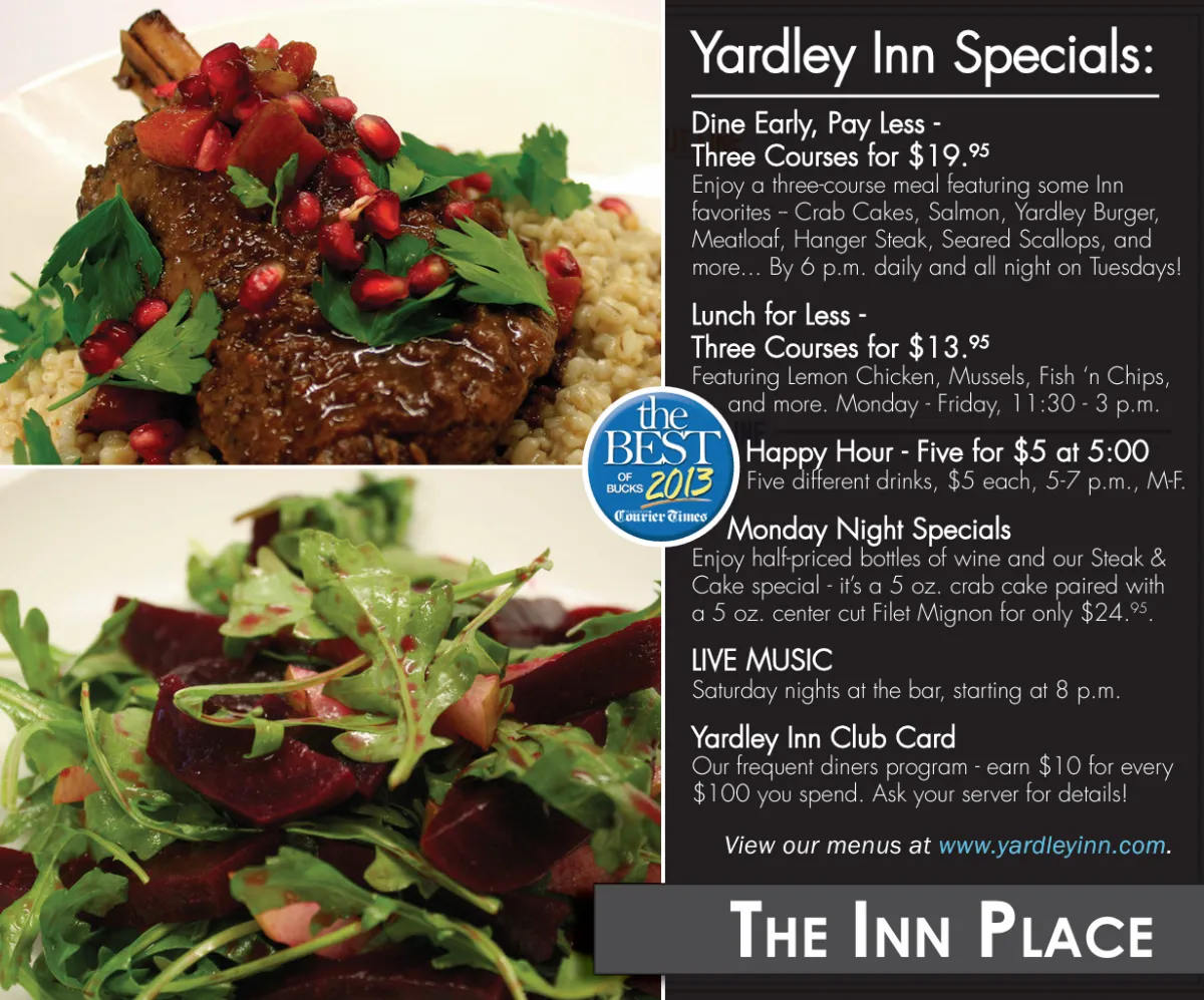 Yardley Inn Postcard Discounts